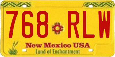 NM license plate 768RLW