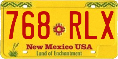 NM license plate 768RLX