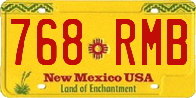 NM license plate 768RMB