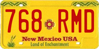 NM license plate 768RMD