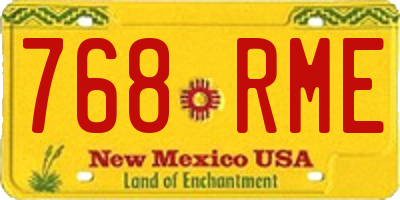 NM license plate 768RME