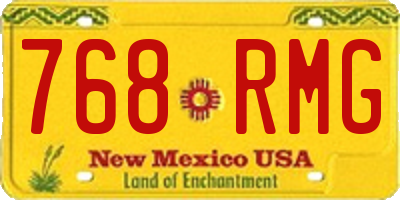 NM license plate 768RMG