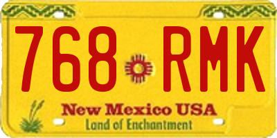 NM license plate 768RMK