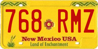 NM license plate 768RMZ