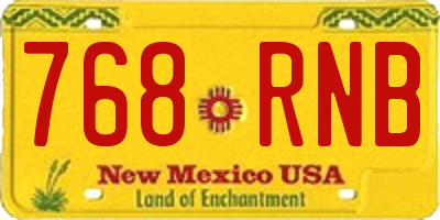 NM license plate 768RNB
