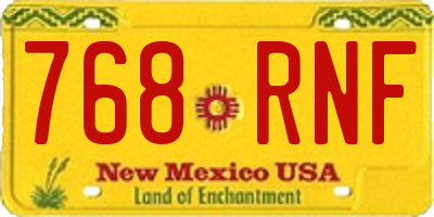 NM license plate 768RNF