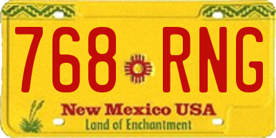 NM license plate 768RNG