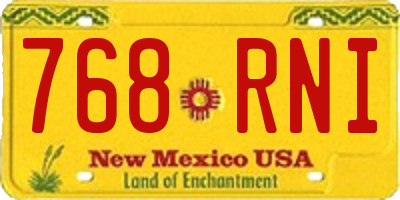 NM license plate 768RNI