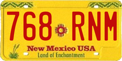 NM license plate 768RNM