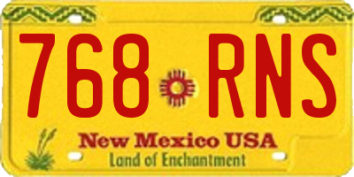 NM license plate 768RNS