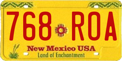 NM license plate 768ROA