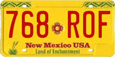 NM license plate 768ROF
