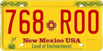NM license plate 768ROO