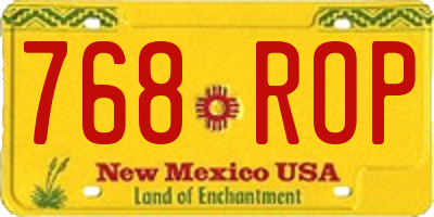 NM license plate 768ROP