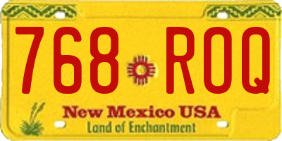 NM license plate 768ROQ
