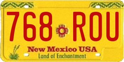 NM license plate 768ROU