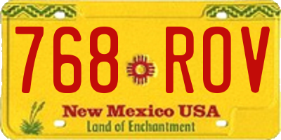 NM license plate 768ROV