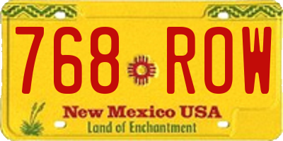 NM license plate 768ROW