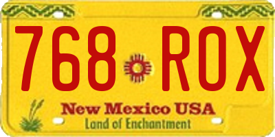 NM license plate 768ROX