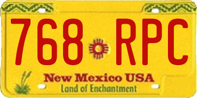 NM license plate 768RPC