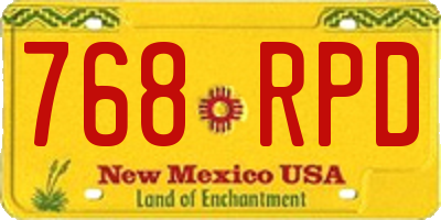 NM license plate 768RPD