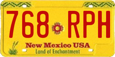 NM license plate 768RPH