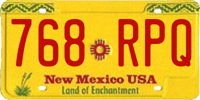 NM license plate 768RPQ