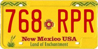 NM license plate 768RPR
