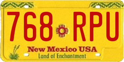 NM license plate 768RPU