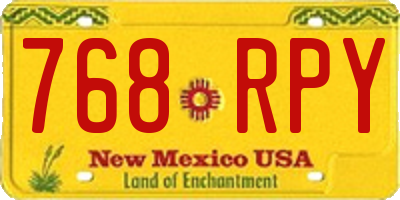NM license plate 768RPY