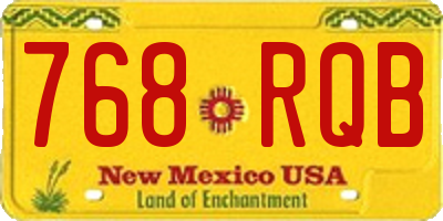 NM license plate 768RQB