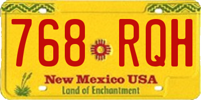 NM license plate 768RQH