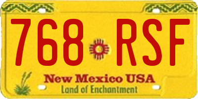 NM license plate 768RSF