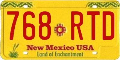 NM license plate 768RTD