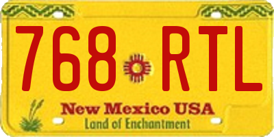 NM license plate 768RTL