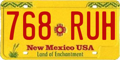 NM license plate 768RUH