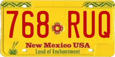 NM license plate 768RUQ