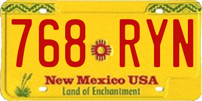 NM license plate 768RYN