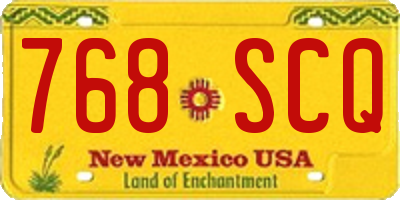 NM license plate 768SCQ