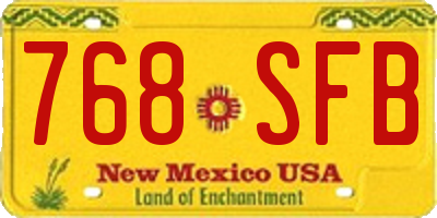 NM license plate 768SFB