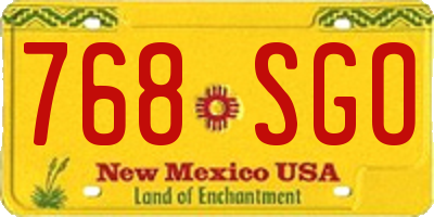 NM license plate 768SGO