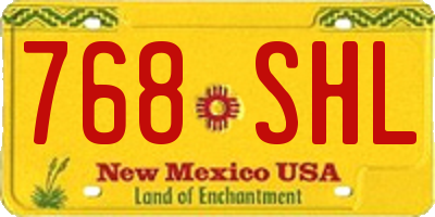 NM license plate 768SHL