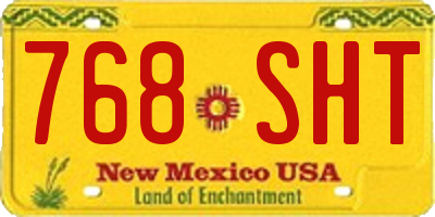 NM license plate 768SHT