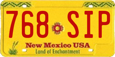 NM license plate 768SIP