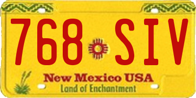NM license plate 768SIV