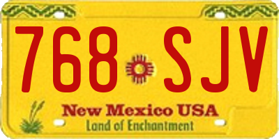 NM license plate 768SJV