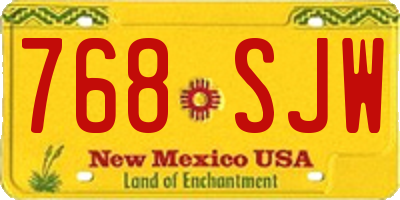 NM license plate 768SJW