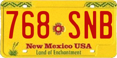 NM license plate 768SNB