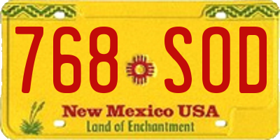 NM license plate 768SOD