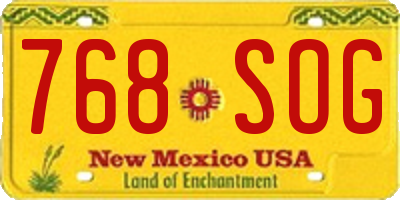 NM license plate 768SOG